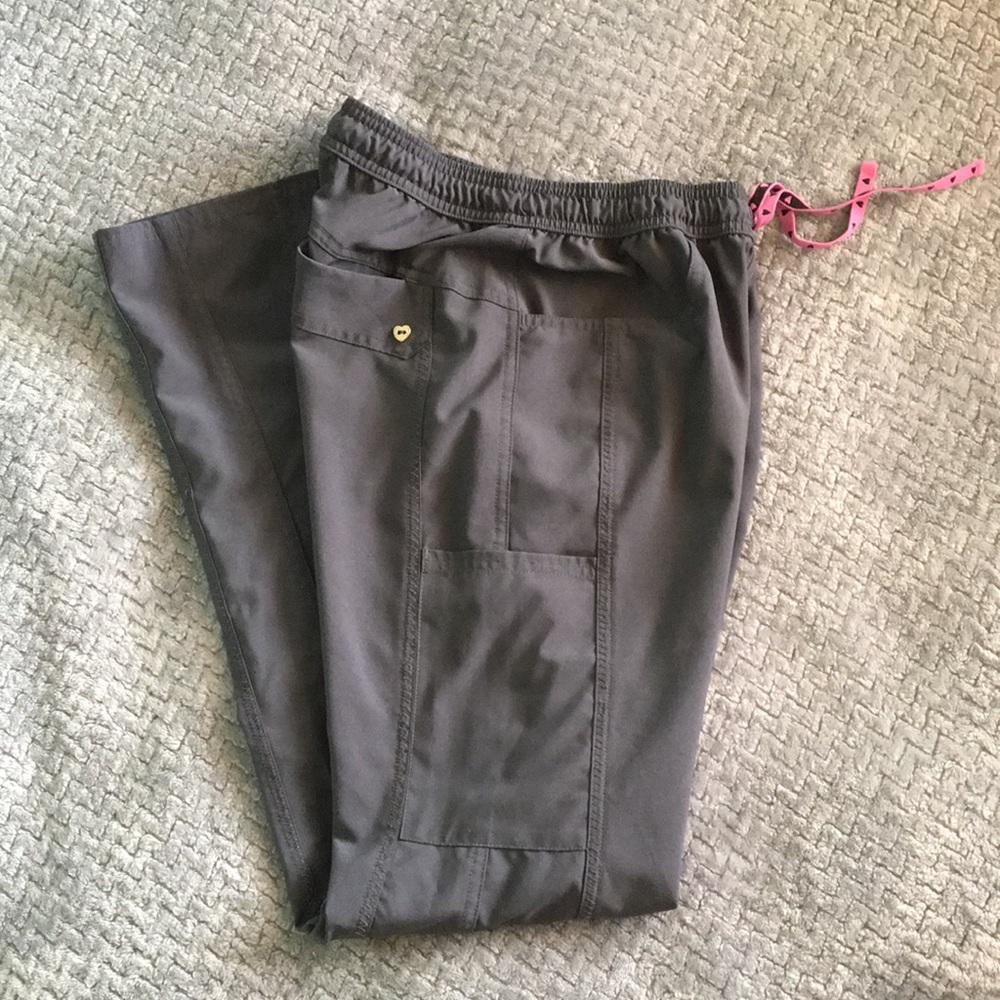 Pewter Gray Cargo Scrub Pants